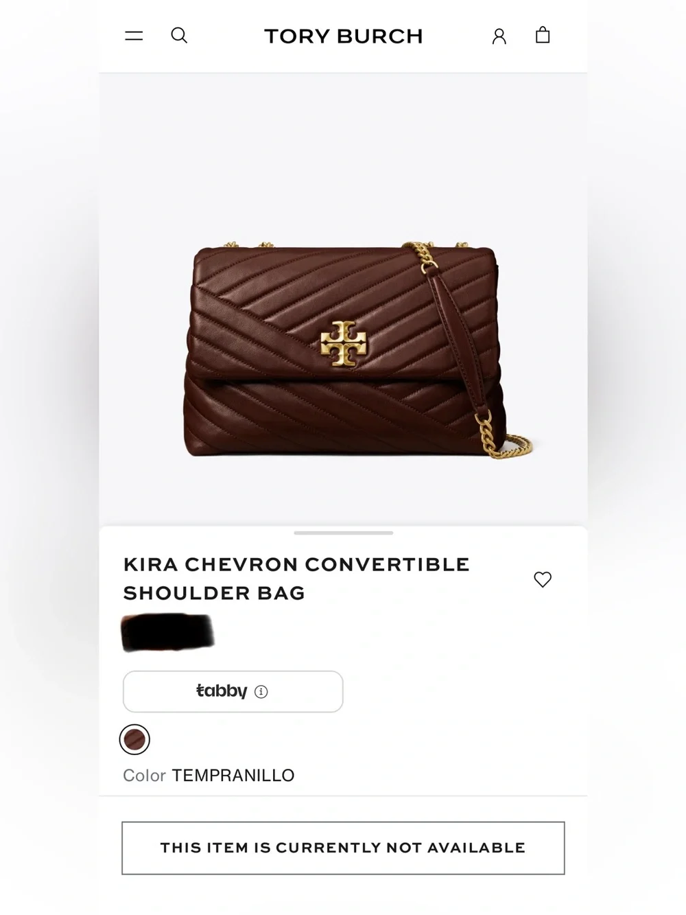 Tory Burch Kira Chevron Convertible Shoulder Bag - limited color Tempranillo